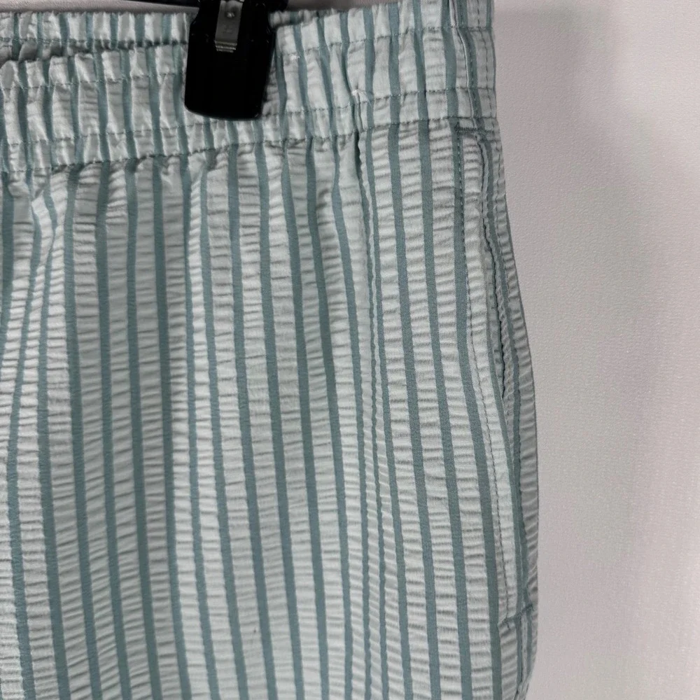 Abercrombie & Fitch Seersucker Striped Swim Trunks Mens XL Relaxed Fit Blue